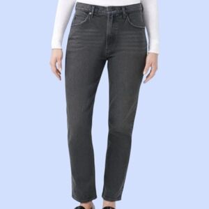 EUC Kirkland Signature Women’s Jeans High-Rise Straight Fit Size 14 Gray Denim